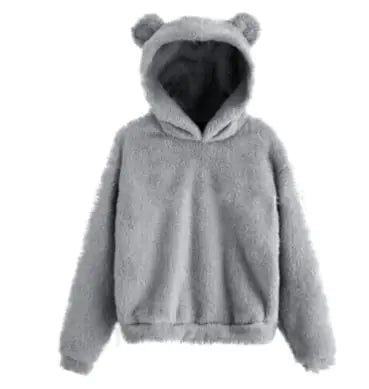 Fluffy Rabbit Ears Hooded Warm Sweater