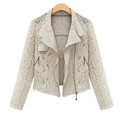 Autumn Lace Biker Jacket: High-Quality