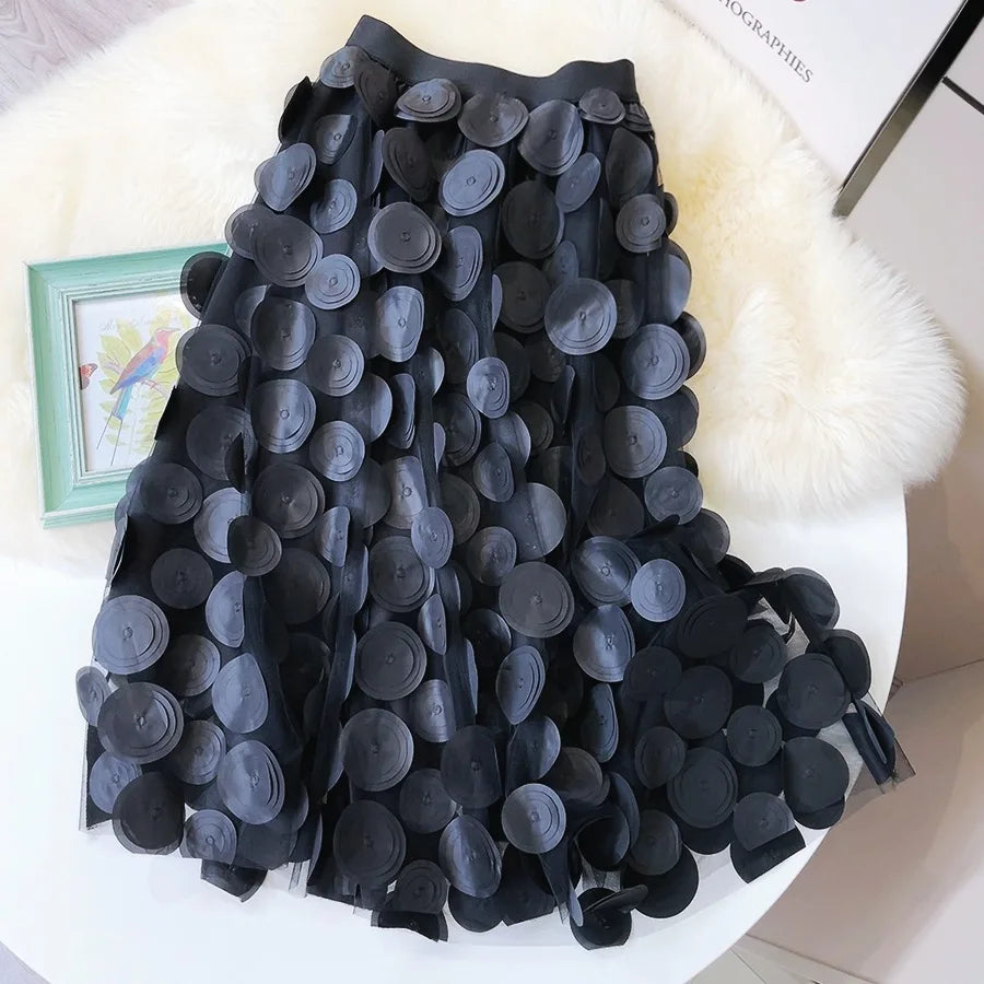 Polka Dot Tulle Mesh Skirt