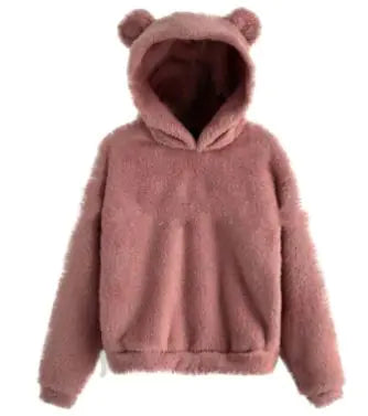 Fluffy Rabbit Ears Hooded Warm Sweater